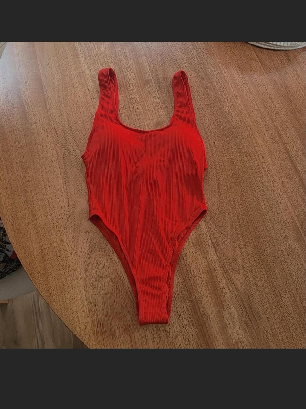 Adika Red Ribbed One-Piece Swimsuit